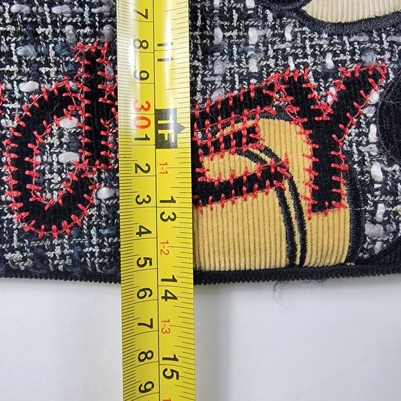 Disneyland Embroidered Mickey Mouse Black Tweed Tote Bag Book Bag - Picture 9 of 11